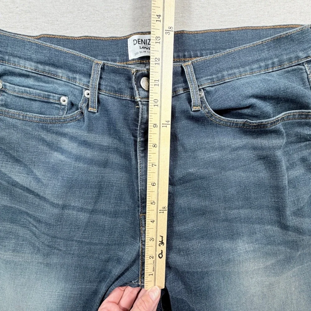 Denizen Levi's 232 Slim Straight Jeans Mens 36x34 Medium Wash Blue Denim Pants